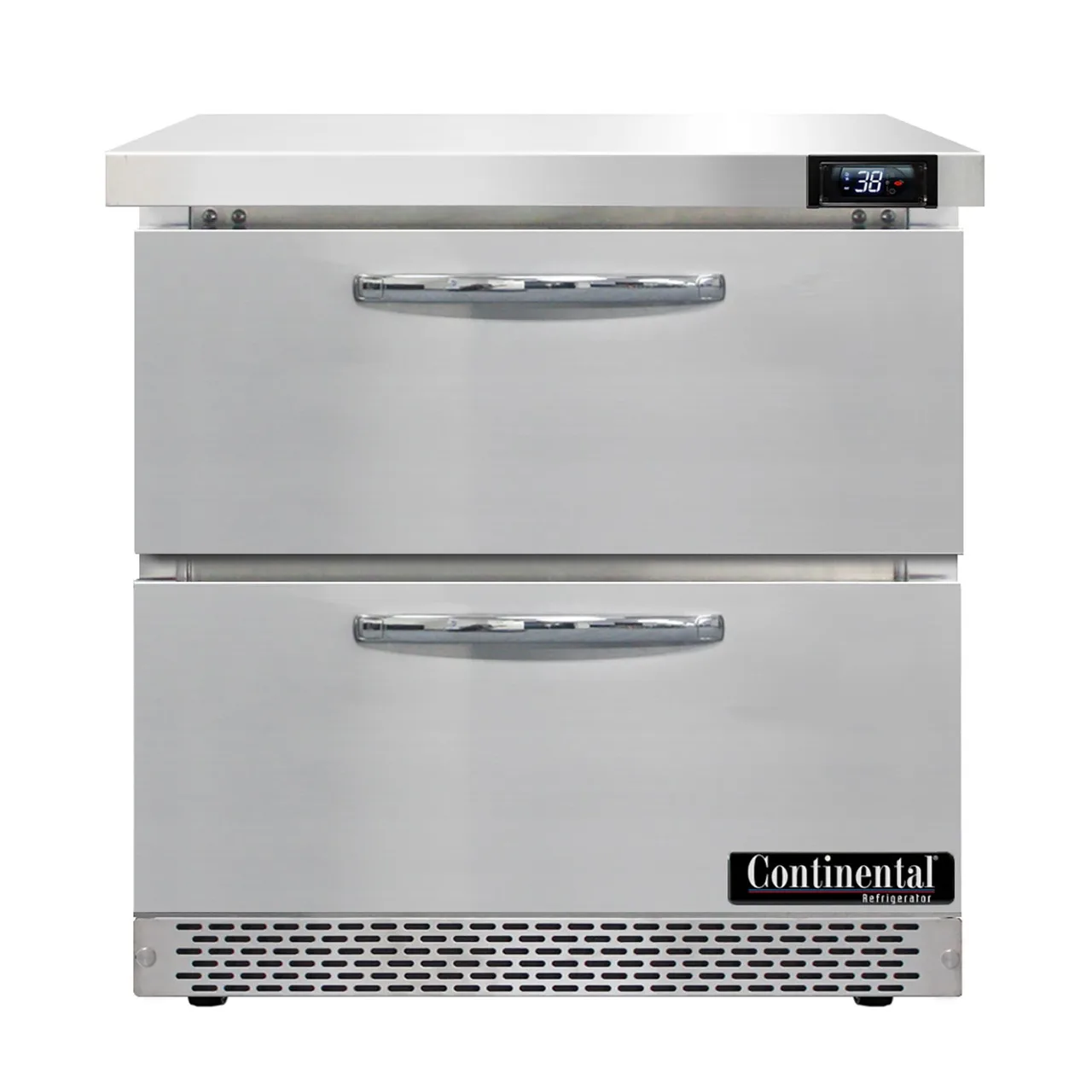 Continental Refrigerator SW32N-FB-D 32" 1-Section WorkTop Refrigerator w/ 2 Drawers, 9 cu. ft.