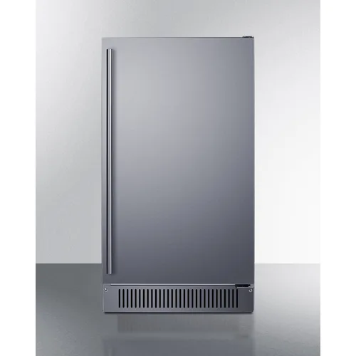 Summit BIM182OSADA Ice Maker With Bin, 18" Stainless, 60 lb Ice, 33 lb Bin, Defrost, R600a, 115V ETL