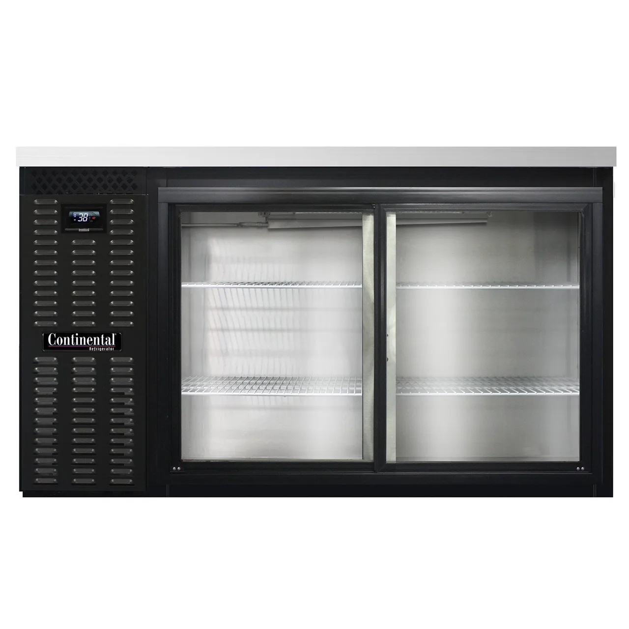 Continental Refrigerator BB59NSGD Refrigerated Back Bar Cooler w/ 2 Glass Doors, 22 Cu Ft, 59"
