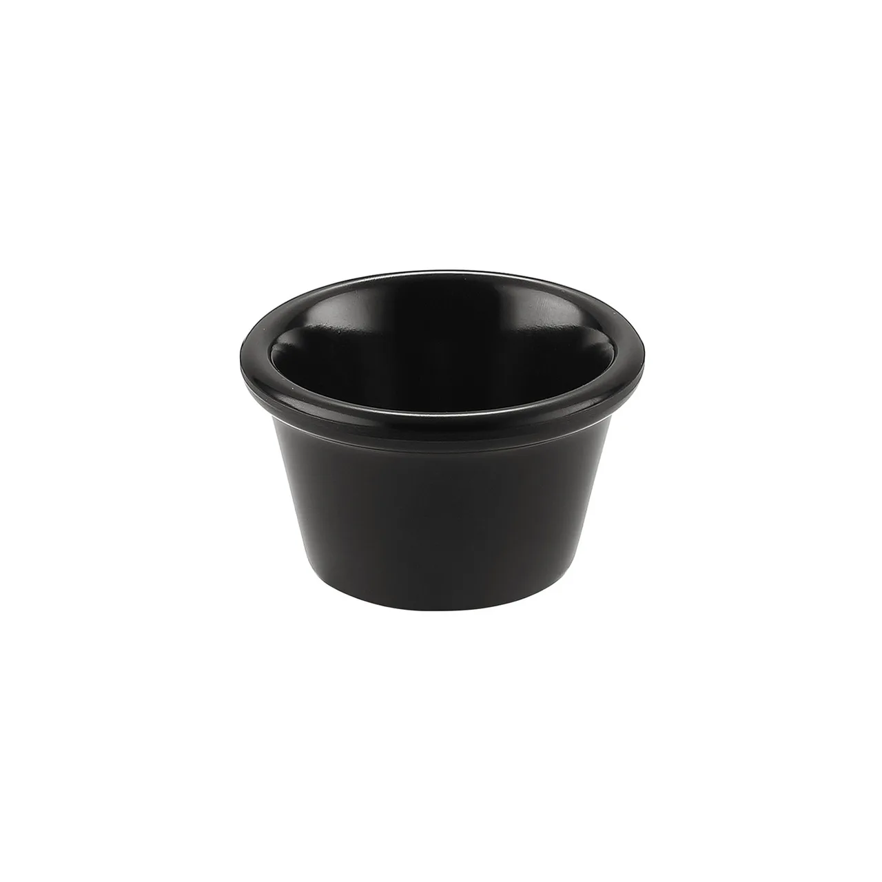 CAC China MRKF-1-BLK Plastic Ramekin, 1 Oz (2.5" Dia) Black Melamine, Dishwasher Safe - 1 Dozen