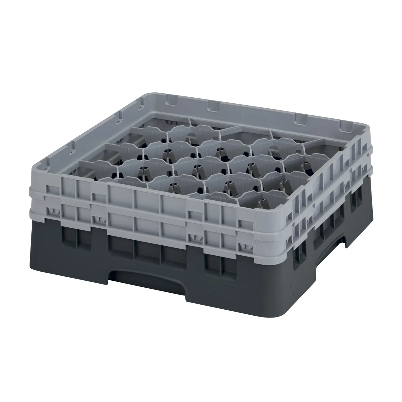 Cambro 20S434110 Camrack Glass Rack, Black, Full Size, 20 Compartments, 3-7/8 Max Dia, 5-1/4 Max Height