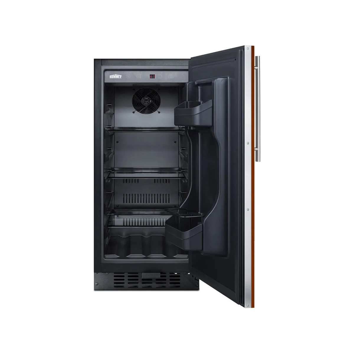 Summit ALR15BIF 15" Built-in or Freestanding Undercounter Refrigerator in Black, w/ Panel Ready Door, 2.2 cu. ft.