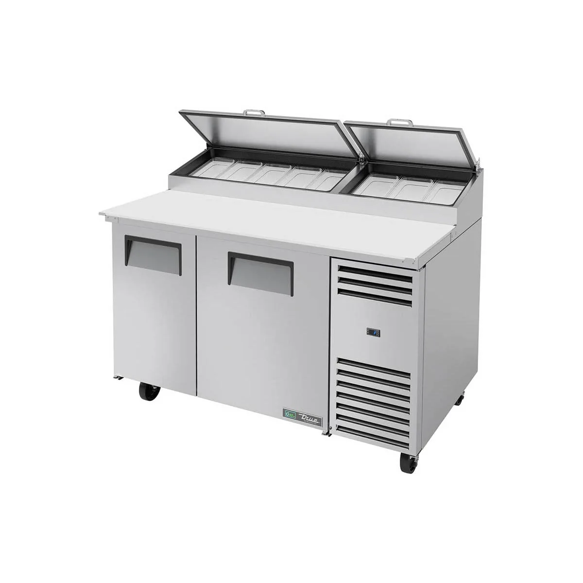 True TPP-AT-60-HC~SPEC3 60" Refrigerated Pizza Prep Table w/ 2 Doors, (8) 1/3 Pans
