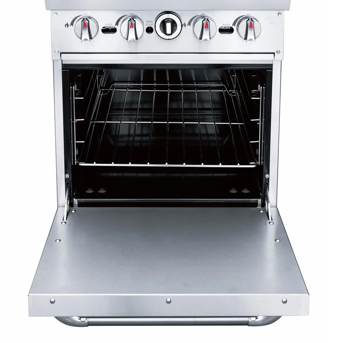 Dukers DCR24-4B 24" 4 Burner Gas Range - Standard Oven, Convertible