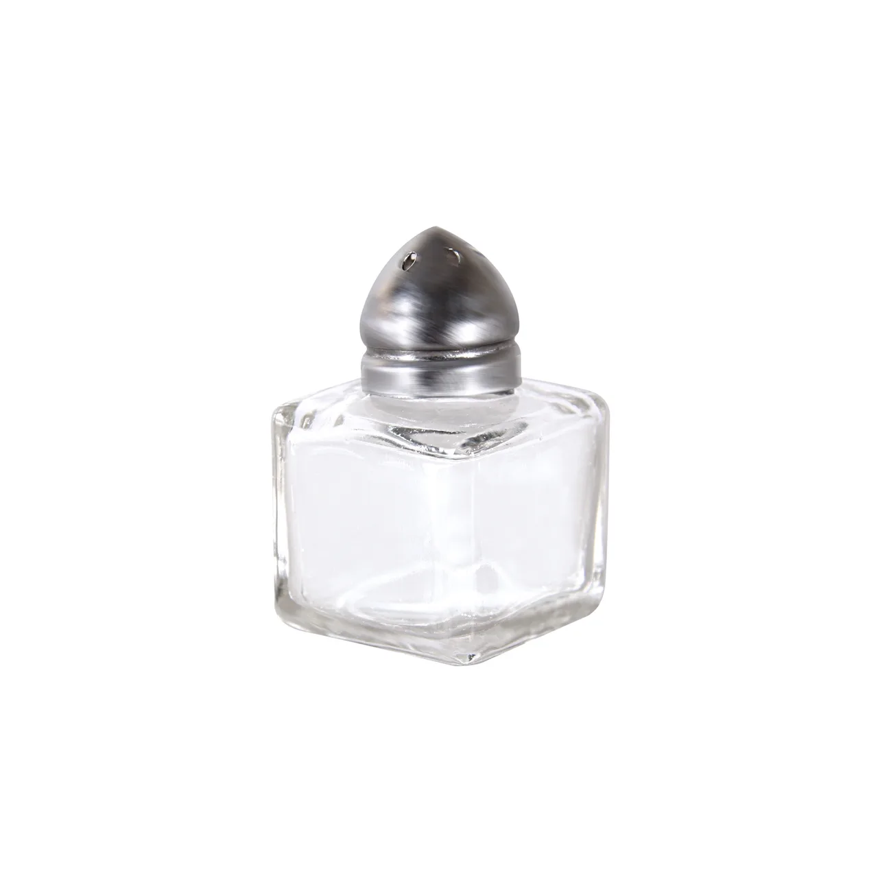 CAC China G1SQ-05S Square Salt Pepper Shaker, 1/2 oz Glass Jar with Stainless Steel Top – 1 Dozen