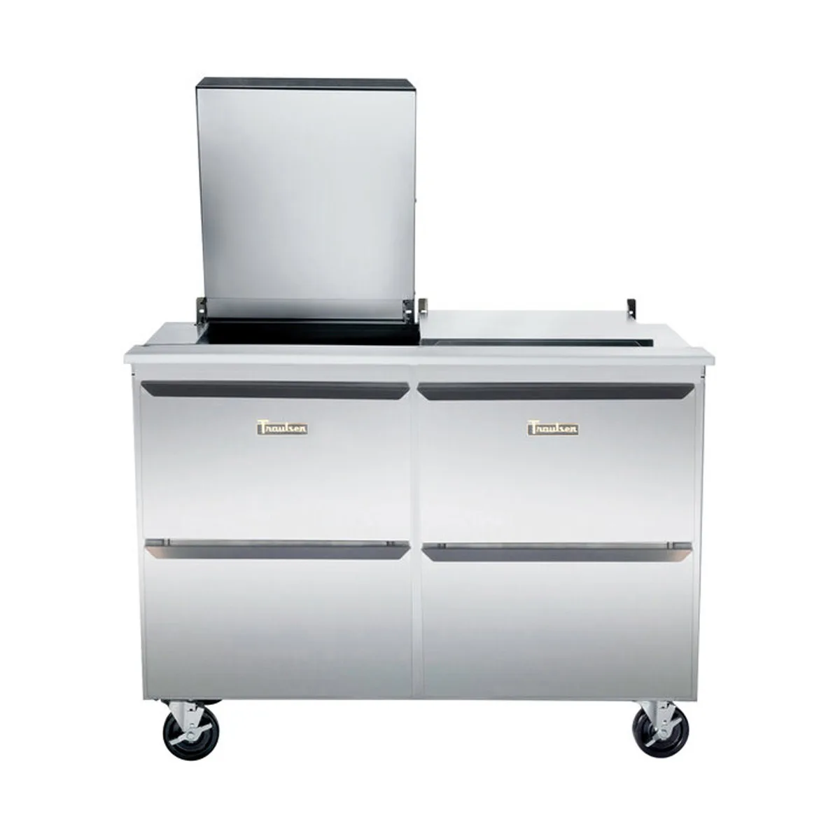 Traulsen UST6024-DD 60" 2-Section Sandwich Salad Prep Table w/ 4 Drawers, 24 Pans, Stainless Steel