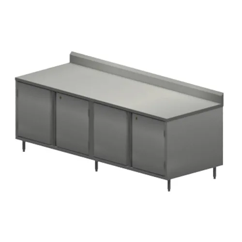 BK Resources CSTR5-3096HL 96" Work Table, Cabinet Base with 4 Hinged Doors & Locks