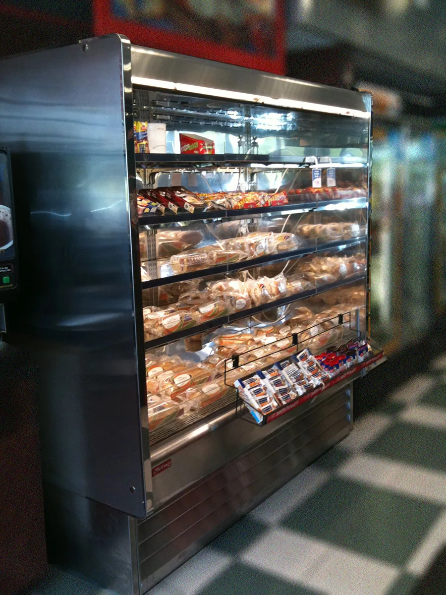 Howard-McCray SC-OD35E-6-S-LED 75" Vertical Dairy Open Air Merchandiser, Stainless Steel, Self-Contained