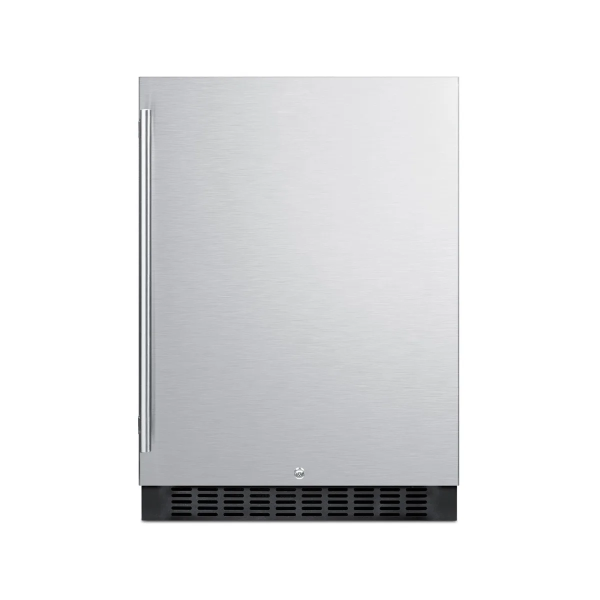 Summit SPR627OS 24" Built-in Stainless Steel Door Outdoor Refrigerator in Black, 4.6 cu. ft.