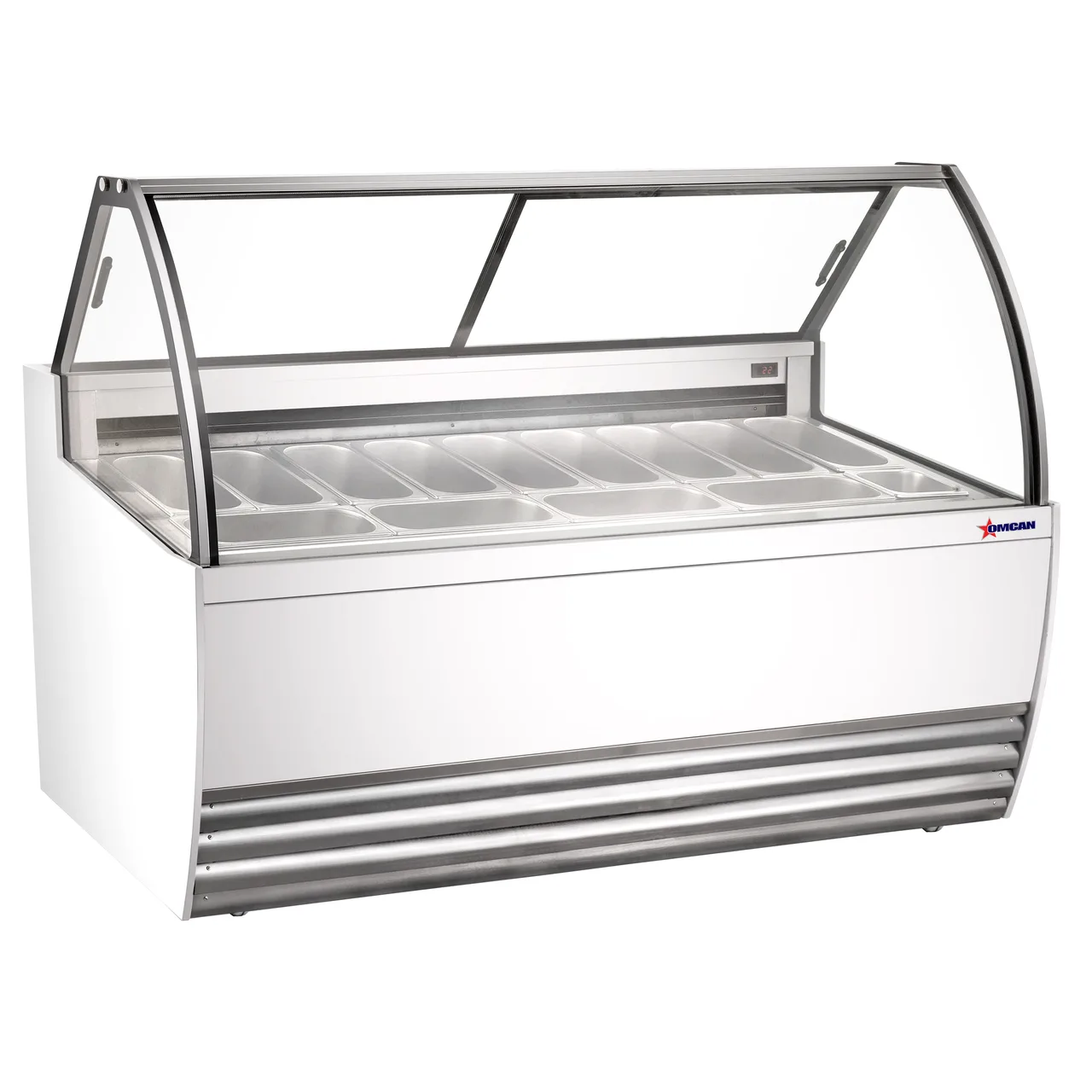 Omcan USA 47572 (FR-CN-00013W) 69" Gelato Dipping Cabinet w/ Curved Sneeze Guard