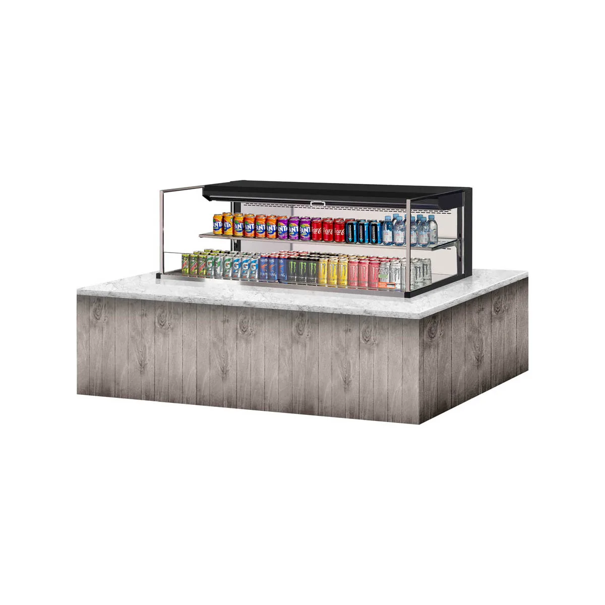 Turbo Air TOM-60L-UF-W(B)-2SI-N 60" Drop In Open Refrigerated Deli Display Case