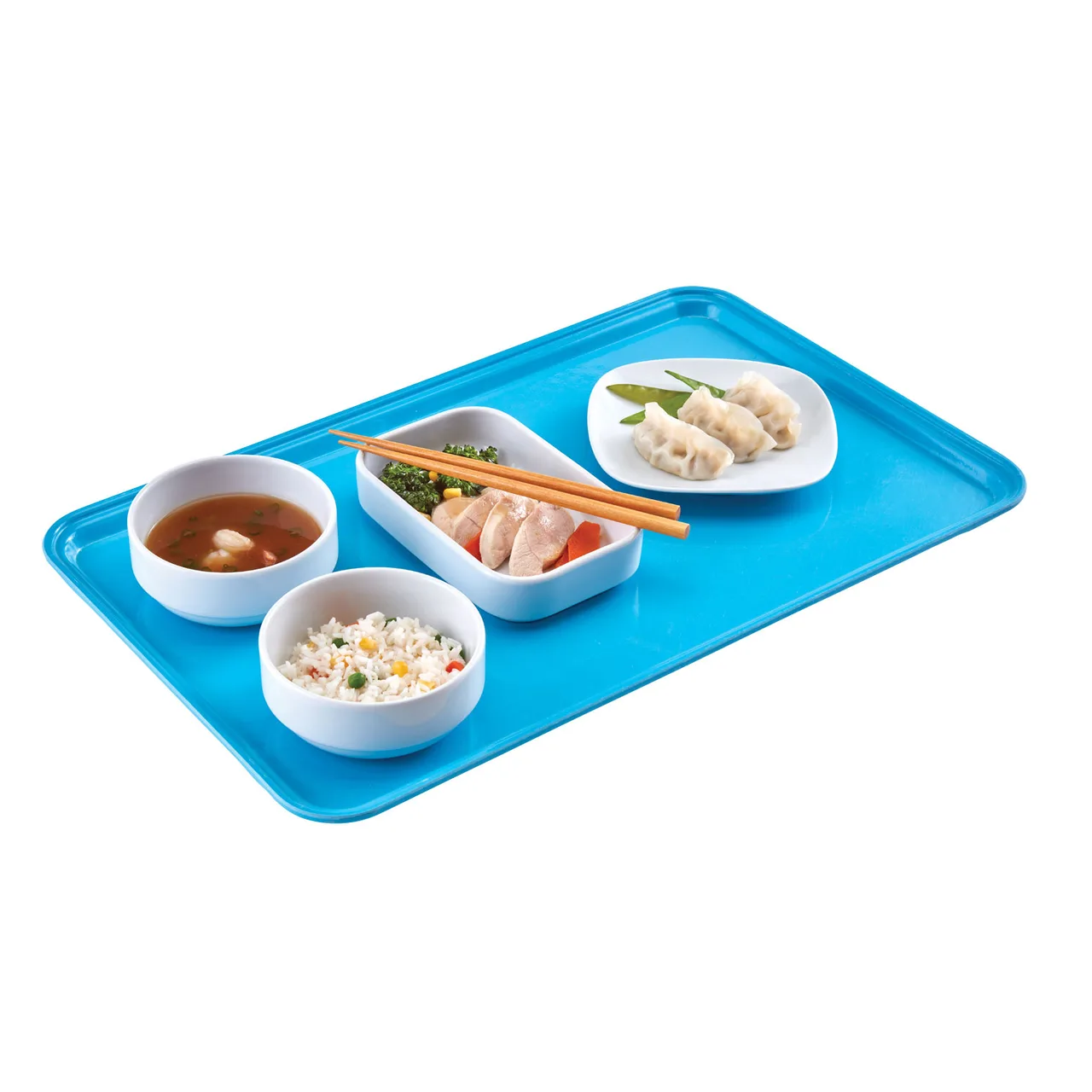 Cambro 1418D518 Dietary Tray, 14" x 18" Rectangular Fiberglass, Robin Egg Blue, NSF, Made in USA