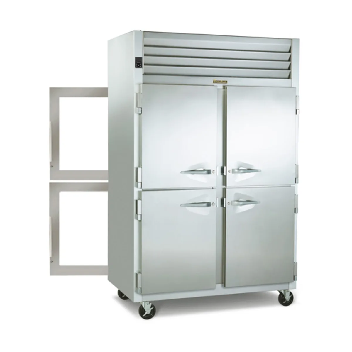 Traulsen G26004P 52" 2-Section Pass-Thru Refrigerator w/ 8 Half Solid-Glass Doors (left/right hinged), 49.22 cu. ft.