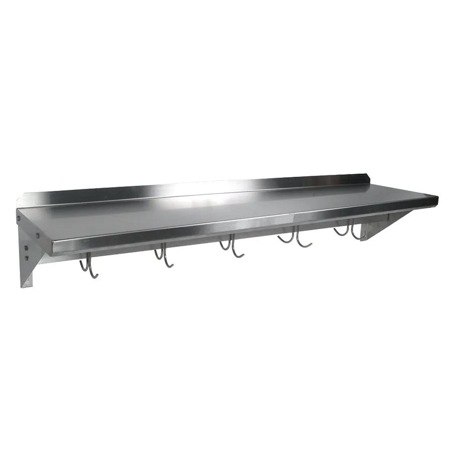 John Boos MENSL48-P Stainless Steel Wall Mount Cucina Mensola Shelf - 48"W x 12"D
