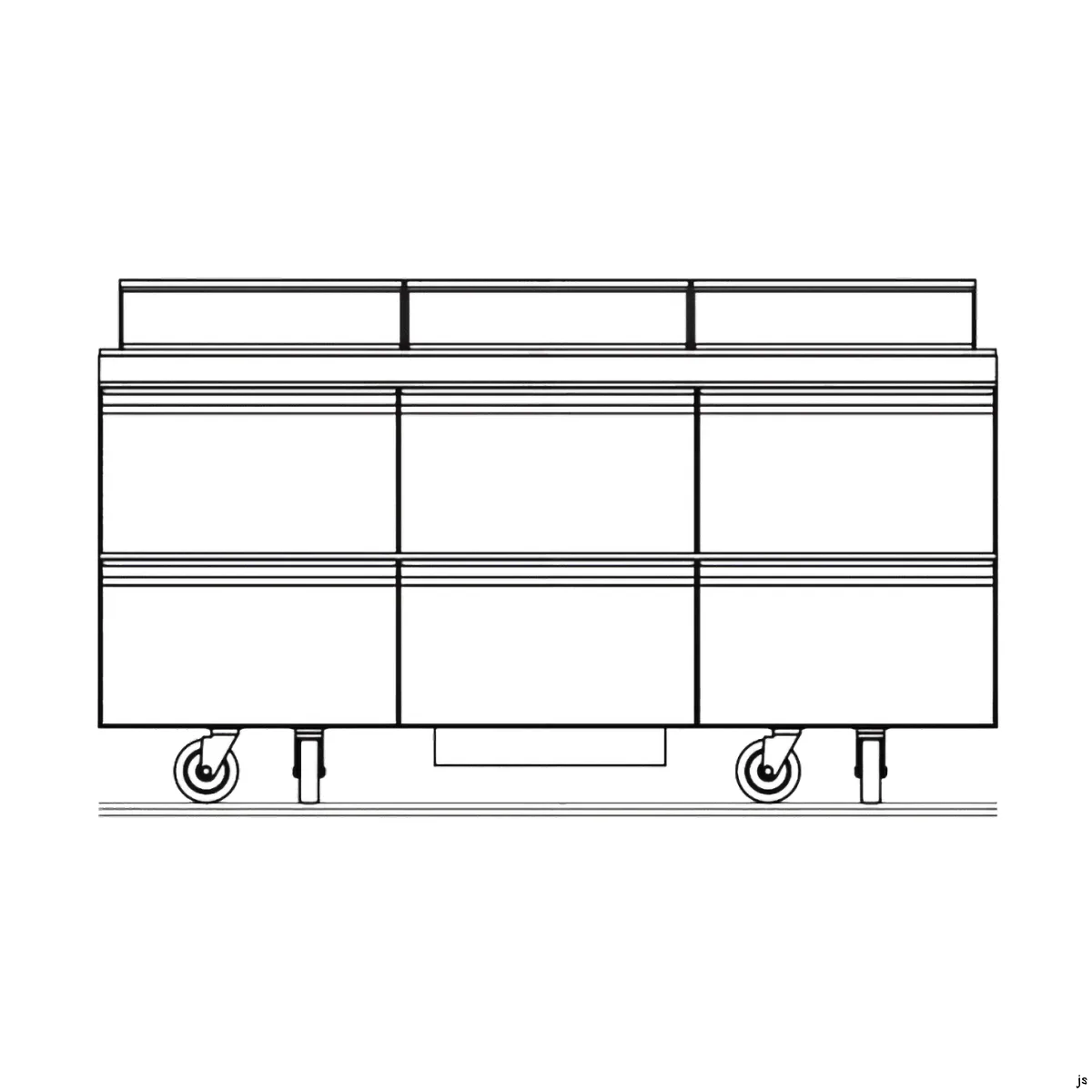 Delfield D4472NP-18 72" 3-Section Sandwich/Salad Prep Table, 6-Drawers, 18 Pans, Stainless Steel