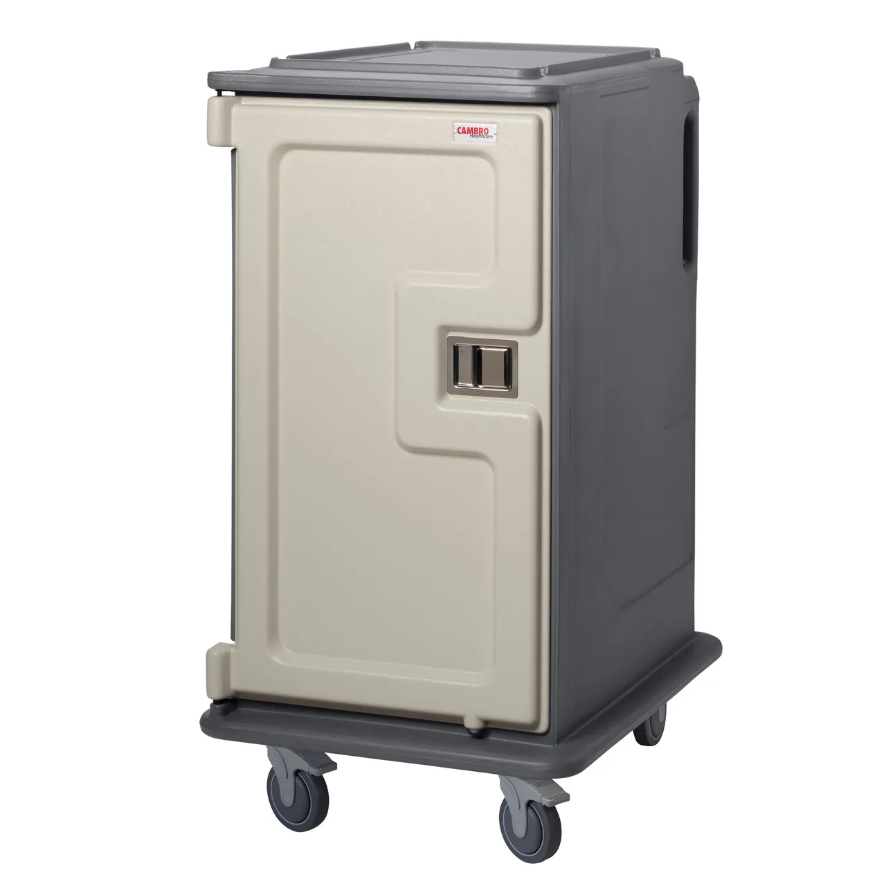 Cambro MDC1418T16191 Granite Gray 16 Tray Meal Delivery Cart w/ 2 Compartments