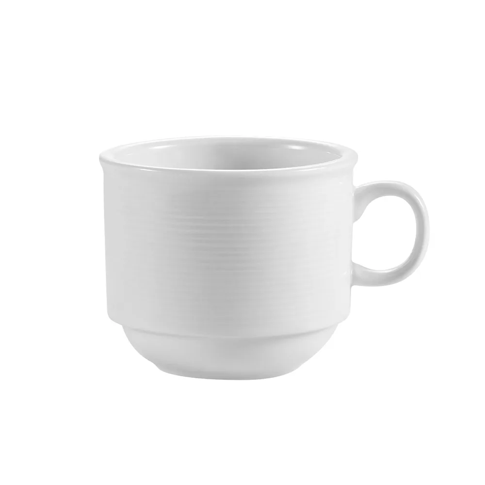 CAC China HMY-35 Harmony Demitasse Cup, 3.5 oz, White Porcelain, Microwave Safe - 1 Dozen