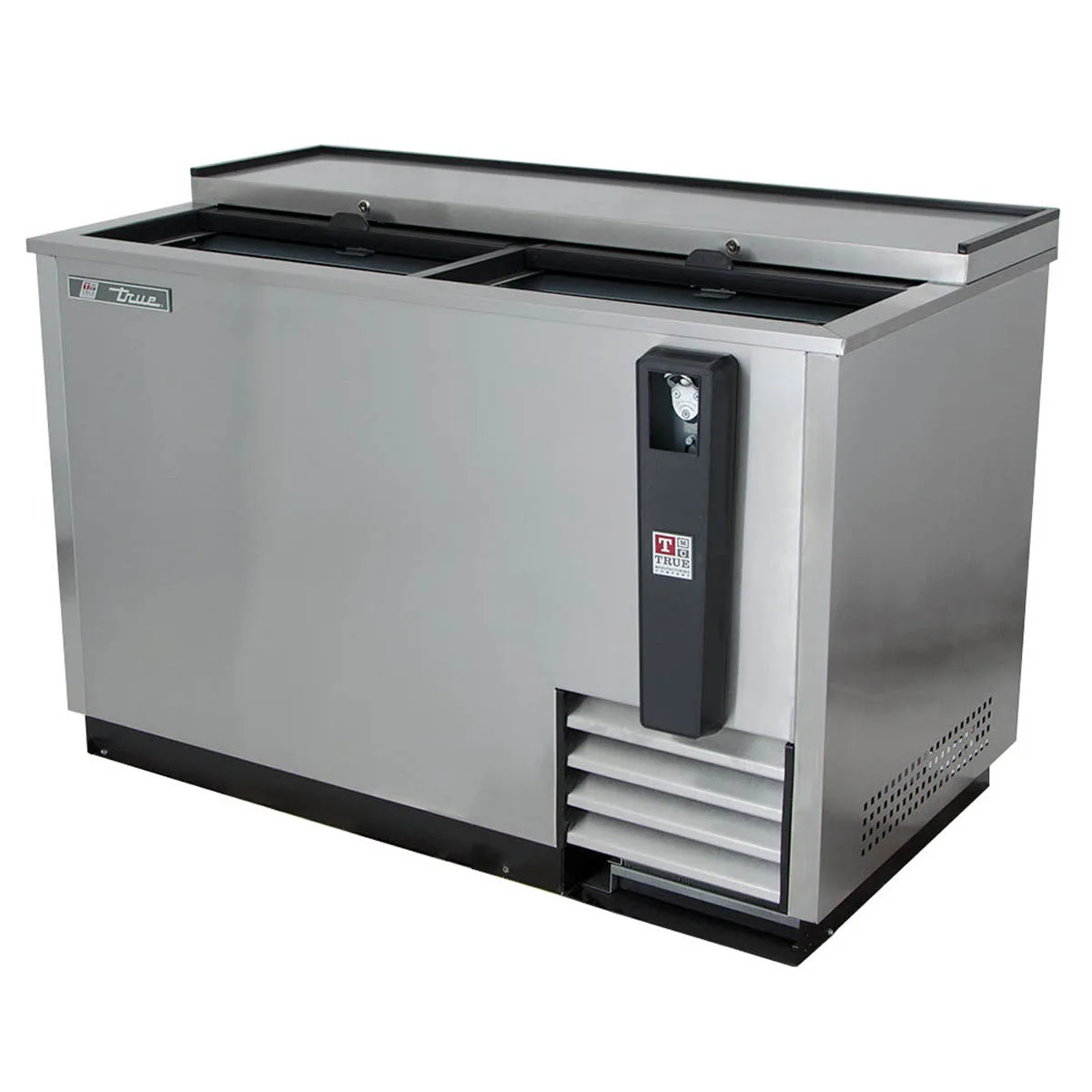 True TD-50-18-S-HC 49" Solid Slide Lid Stainless Steel Deep Well Horizontal Bottle Cooler