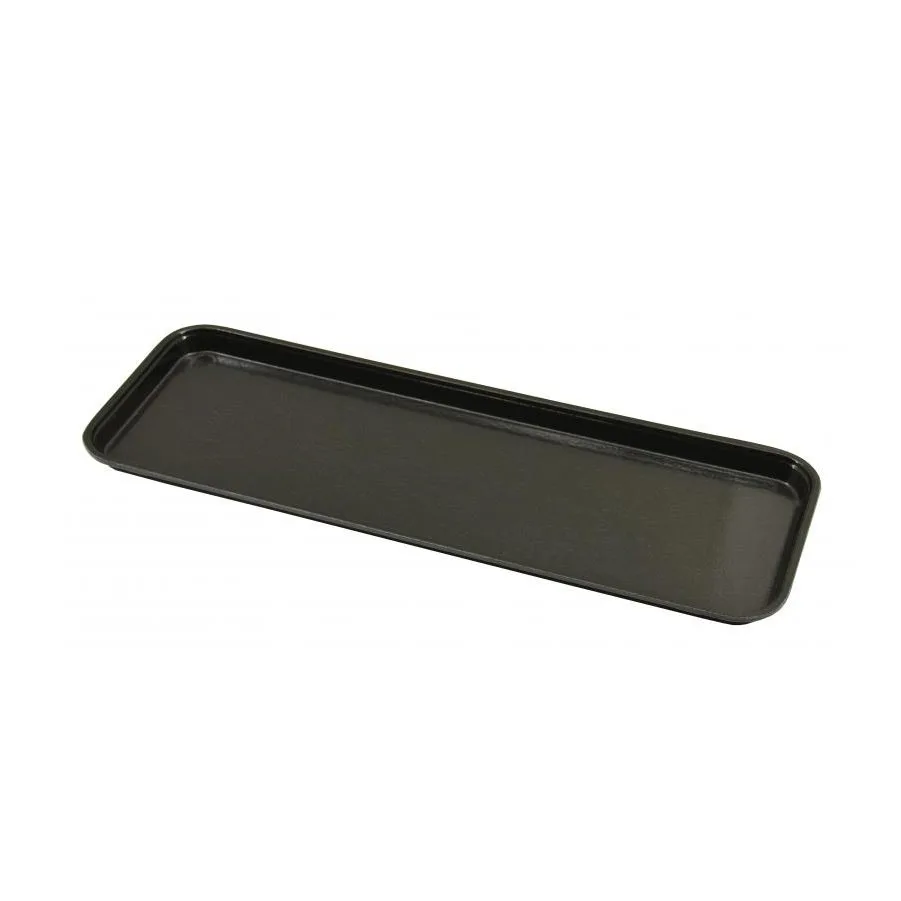 Omcan USA 85240 Market Tray – Rectangular Black Fiberglass Bakery Tray, 26" L x 9" W x 1" H