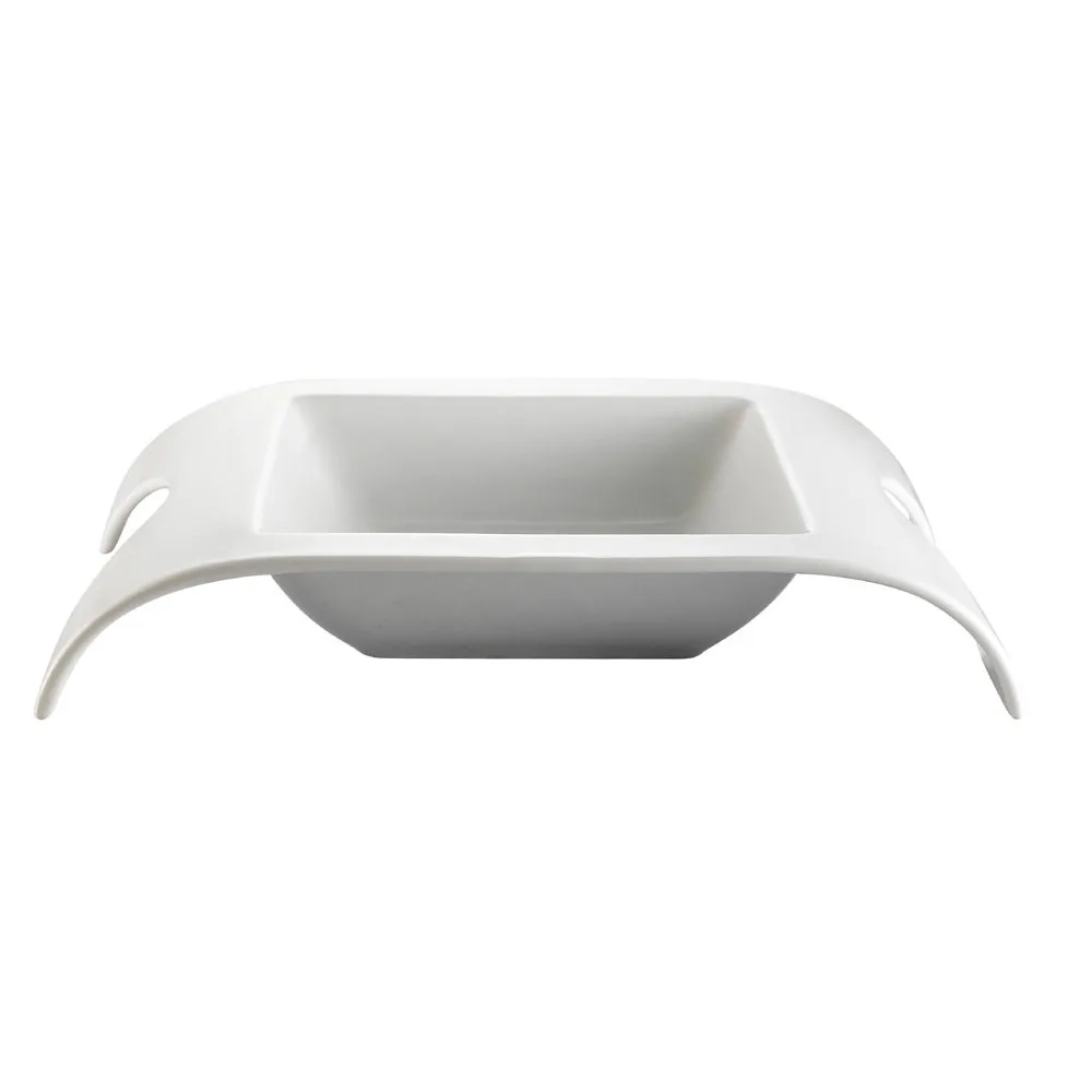 CACChina FSB-120 Bridge Serving Bowl, 13" L x 10-1/4" W x 2-1/4" H, 40 oz, Porcelain, Super White