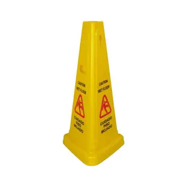 Winco WCS-27T 27" High Tri-Cone Wet Floor Caution Sign