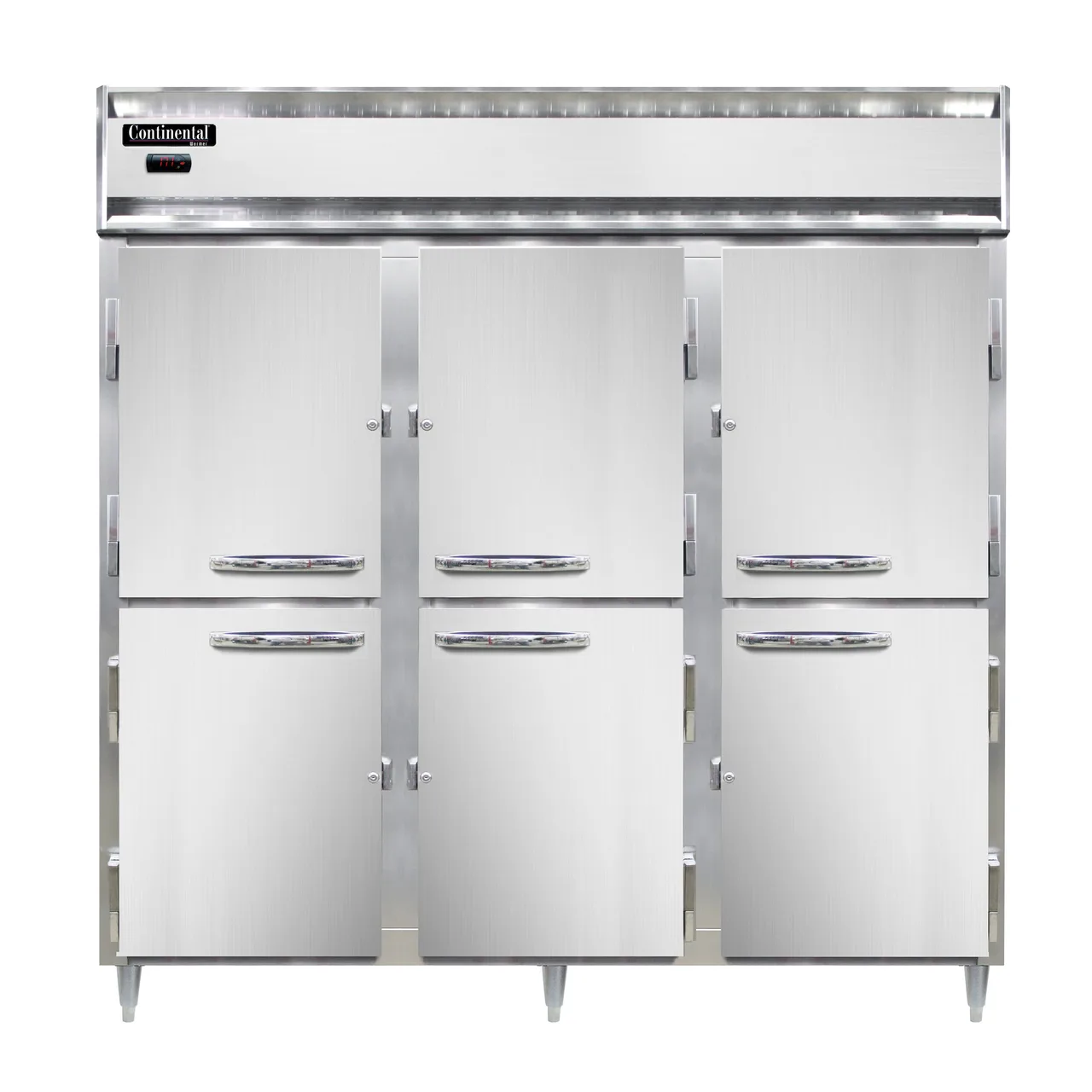 Continental Refrigerator DL3W-PT-HD 3-Section Heated Holding Cabinet, 72 cu ft, Stainless Steel Front, Aluminum Interior, Solid Doors