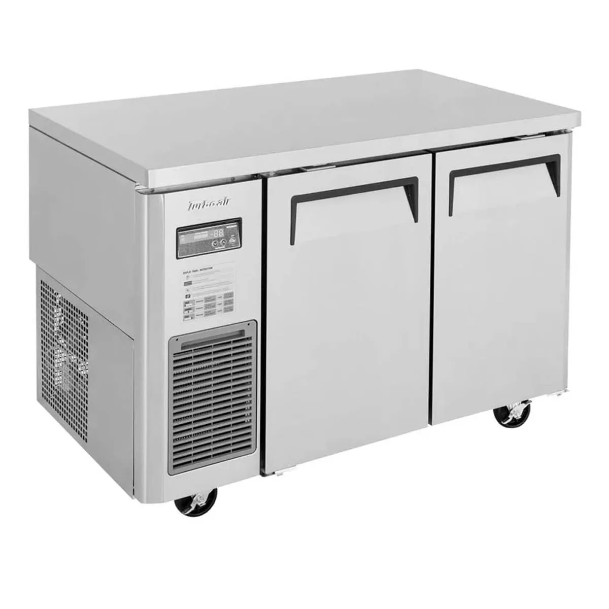 Turbo Air JUF-48-N 48" 2-Door Undercounter Freezer, Stainless Steel Exterior, Side‑Mount, 9.93 cu. ft.