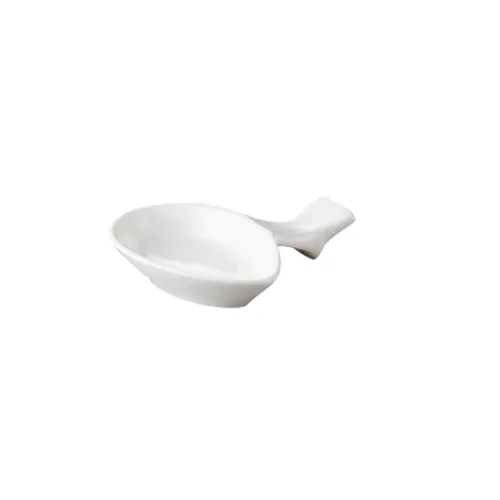 CAC China CN-A2 Spoon & Chopstick Stand, 3.75"L x 3.25"W x 0.5"H, White, Dishwasher Safe - 1 Dozen