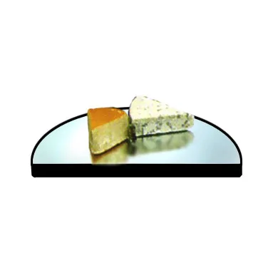 Lakeside 282 Mirror Tray - Half‑Round 24" Glass, 1/4" Thick, Wood Backing, Black Vinyl, Made in USA