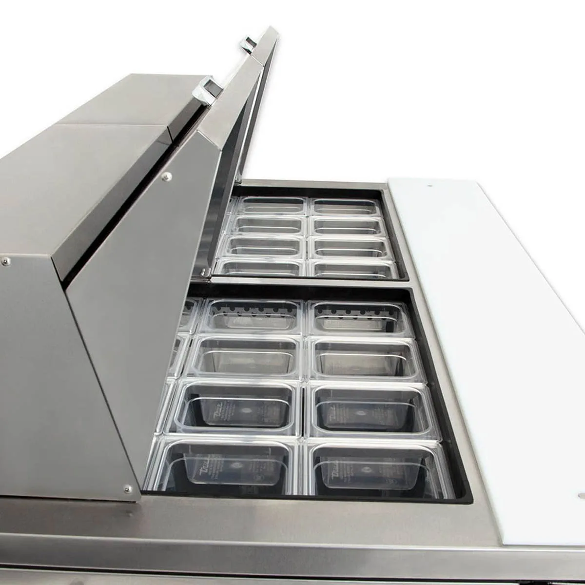 True TSSU-60-24M-B-ST-HC 60" Mega Top Sandwich/Salad Prep Table w/ 2 Doors, 24 Pans