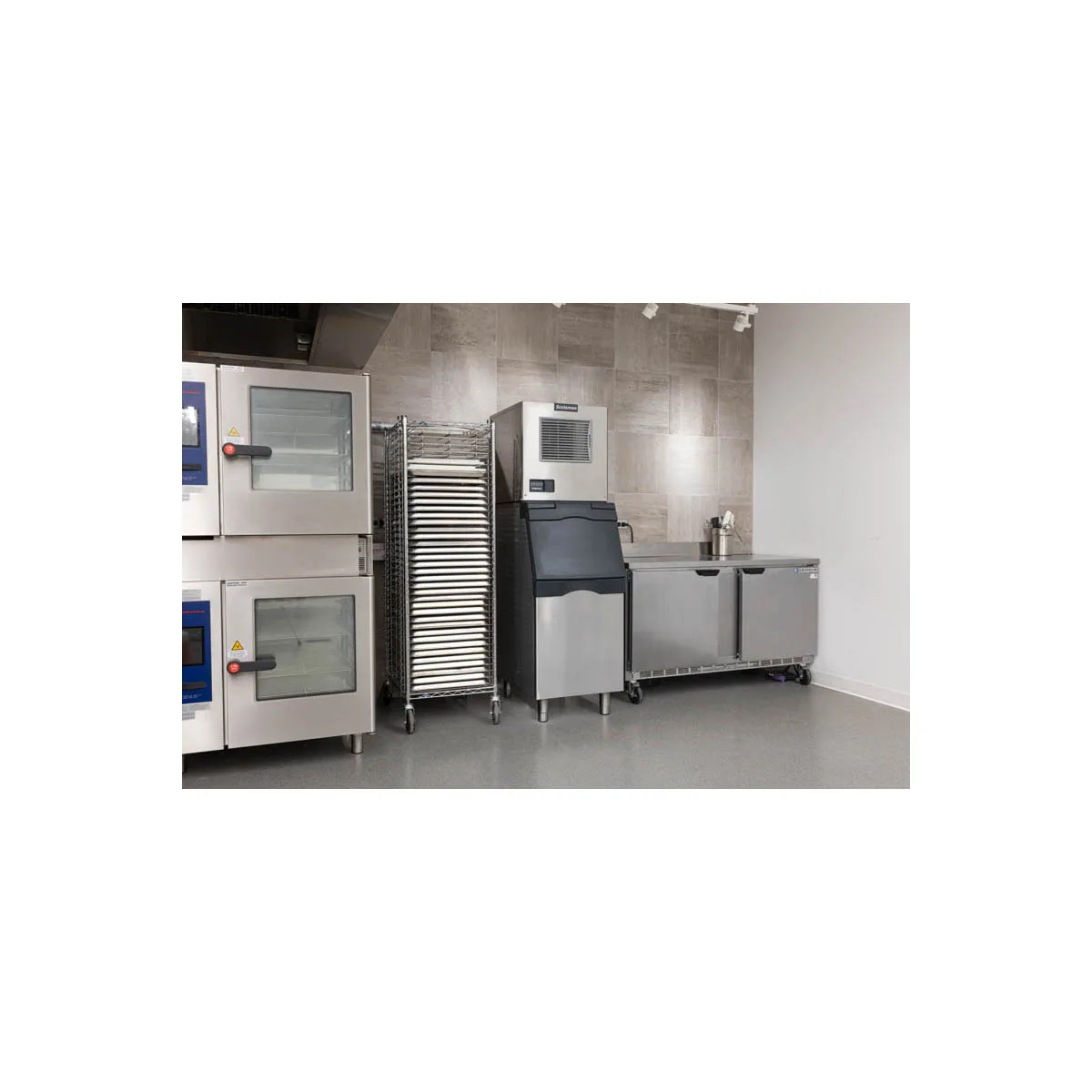 Scotsman MC0322MAX-1/B322S Air Cooled Full Cube 356 lb Ice Machine with Bin, 370 lb Storage