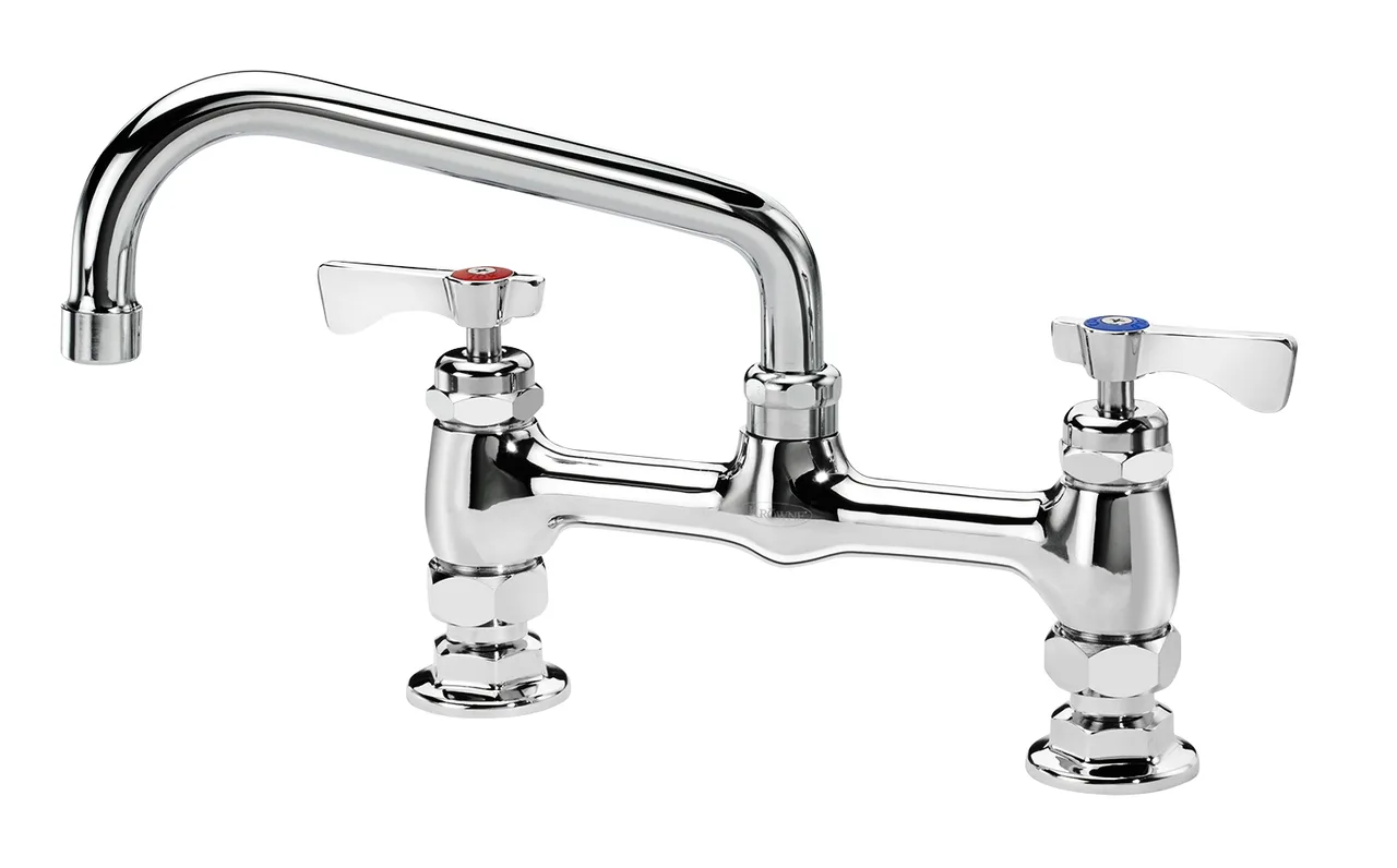 Krowne 15-808L Royal Series Low Lead Deck Mount Faucet w/ 8" Centers, 8" Swing Spout