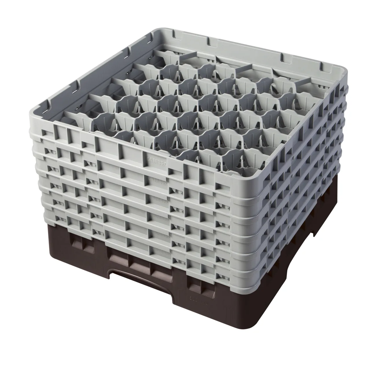 Cambro 30S1114167 Camrack Glass Rack, Full Size, 19-3/4 x 19-3/4, 30 Compartments, Brown, HACCP