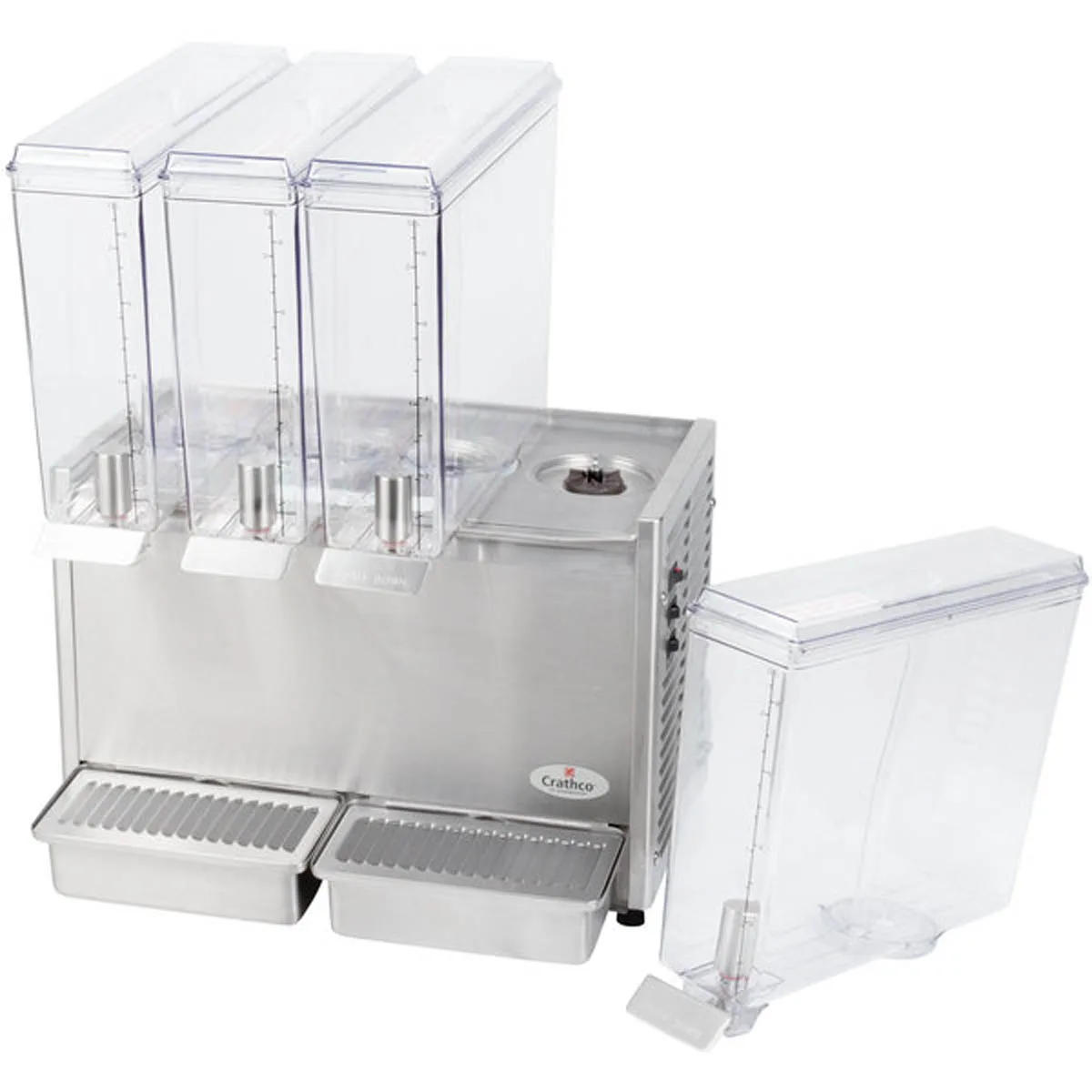 Crathco E49-3 Classic Bubbler® Beverage Dispenser with 4 Bowls / Agitator - 2.4 Gal (each) - 720W
