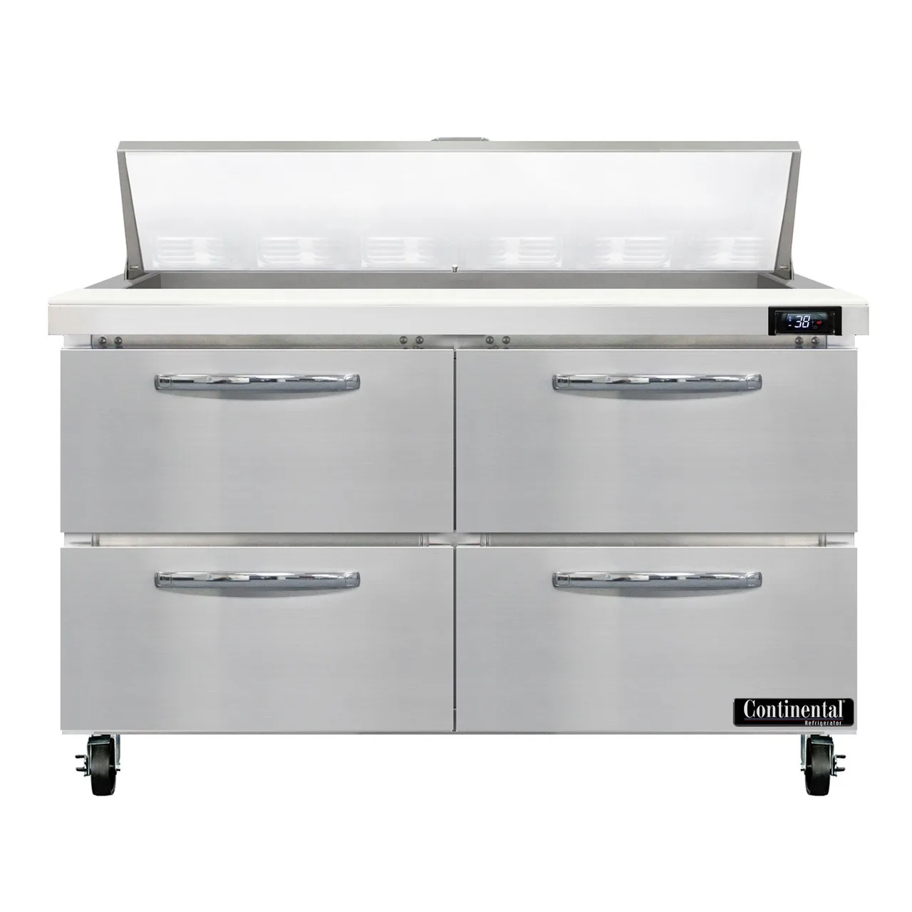 Continental Refrigerator SW48N12-D 48" Sandwich / Salad Prep Table w/ 4 Drawers, 12 Pans