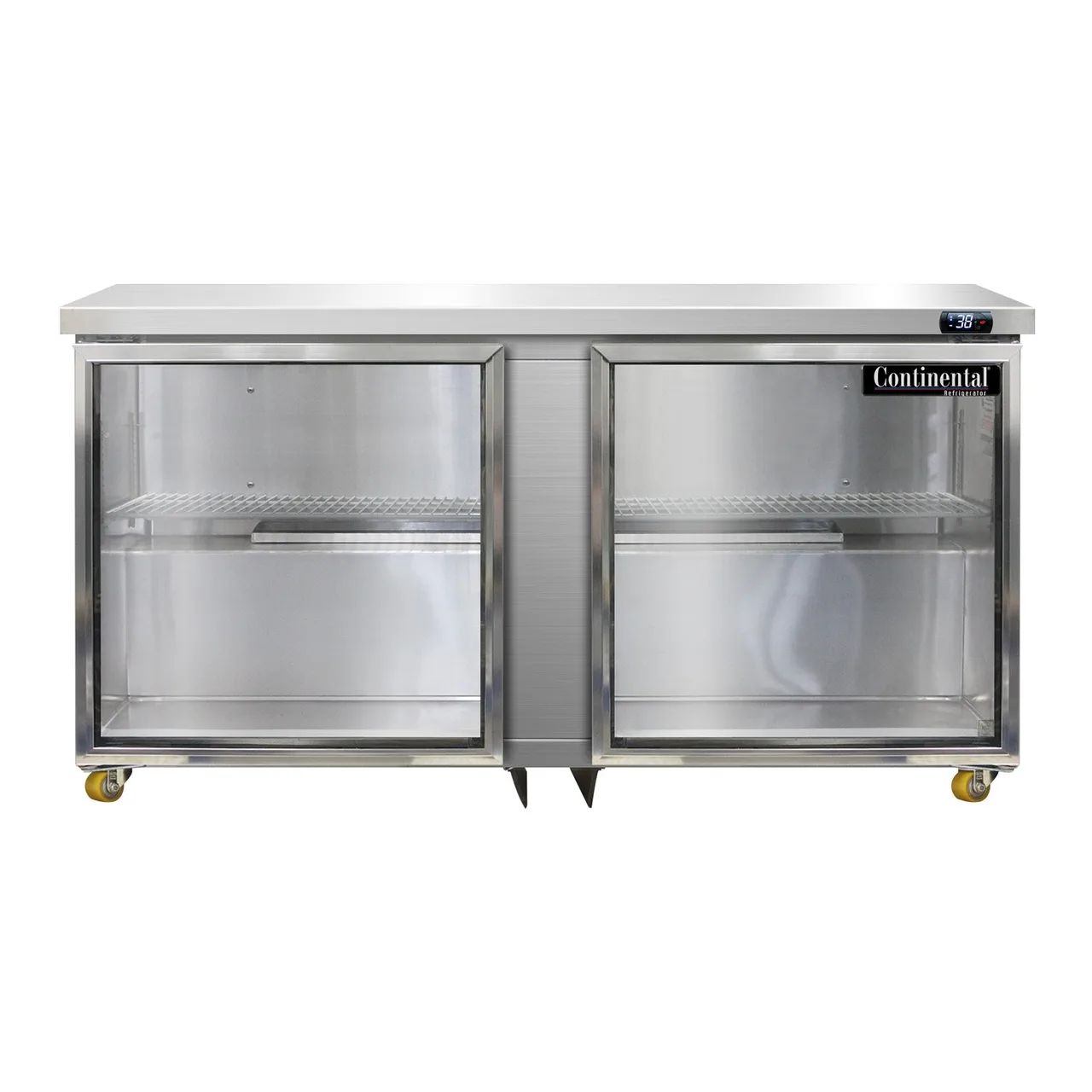 Continental Refrigerator SW60NGD-U 60" Undercounter Refrigerator w/ 2 Glass Doors, 17 cu. ft.