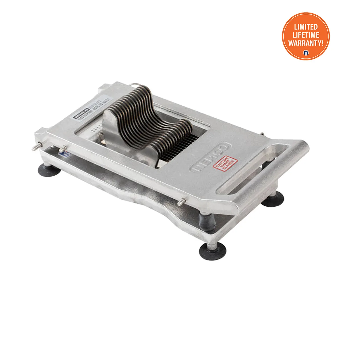 Nemco 56610A-1 Manual Roma Tomato Slicer, 3/16" Scalloped Blade, Cast Aluminum Frame, Suction-Cup Feet