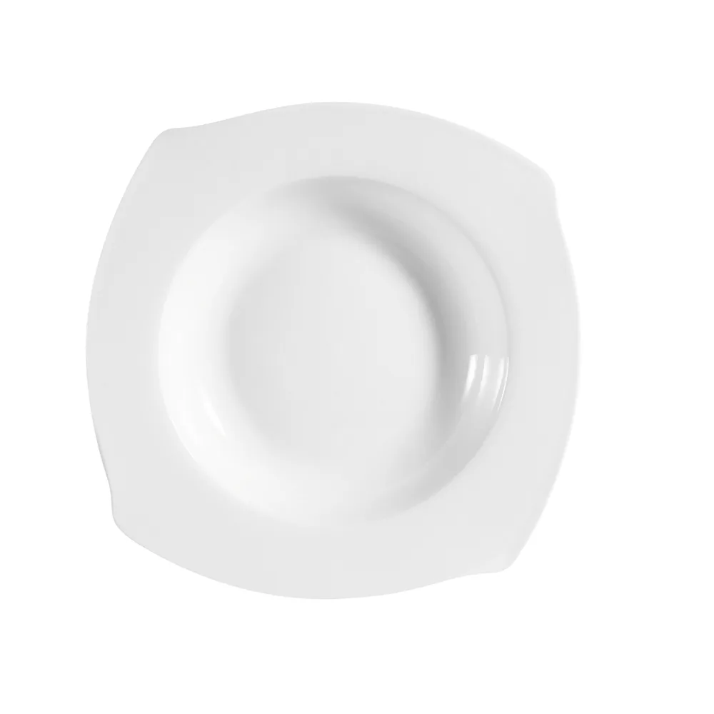 CAC China PHA-3 - Super White Square Porcelain Soup Bowl 8" x 8" x 1.5" Dishwasher Safe, 1 Dozen