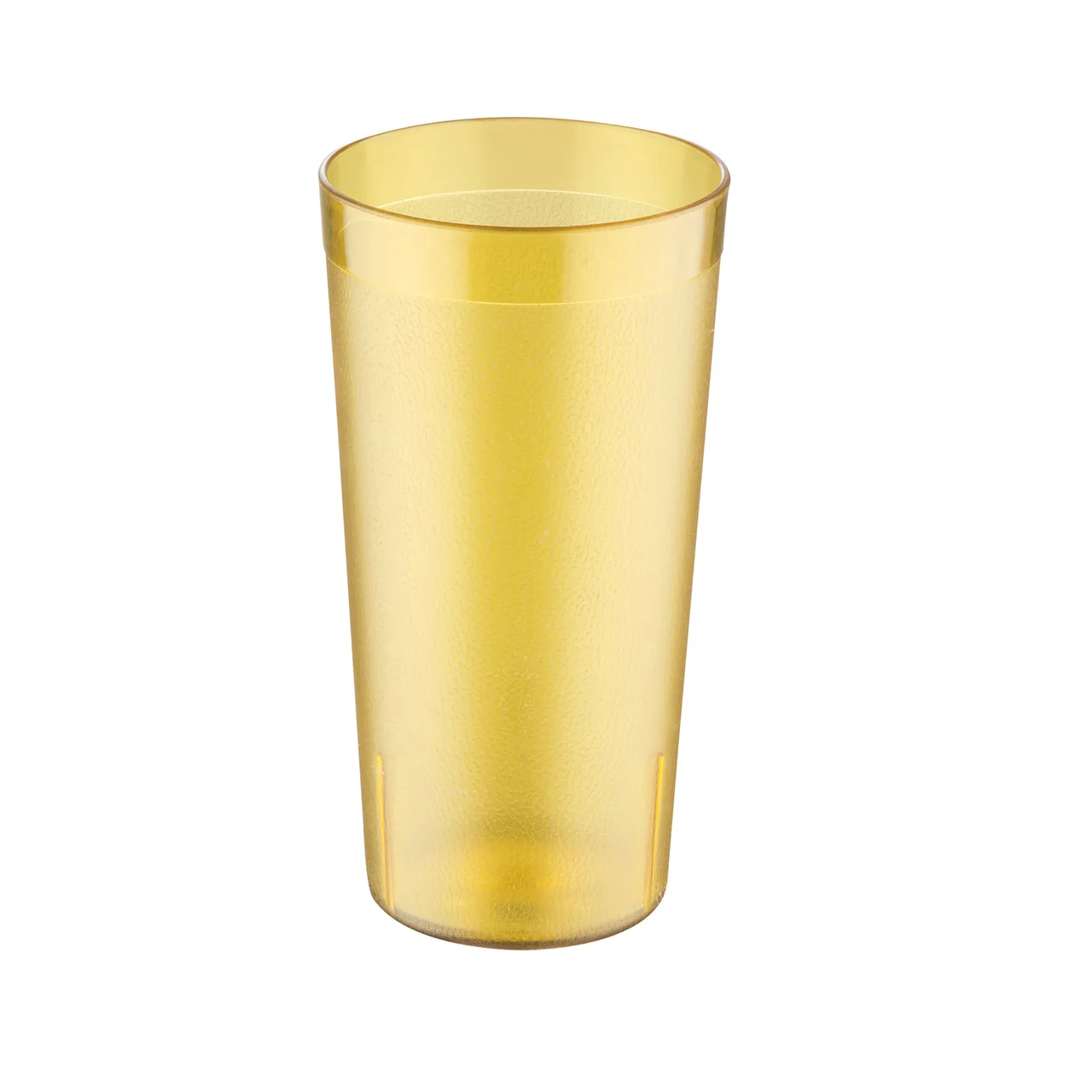 CAC China BVPT-20AM 20 oz Amber Pebbled SAN Plastic Tumbler, Dishwasher Safe Bottom Lugs - 1 Dozen
