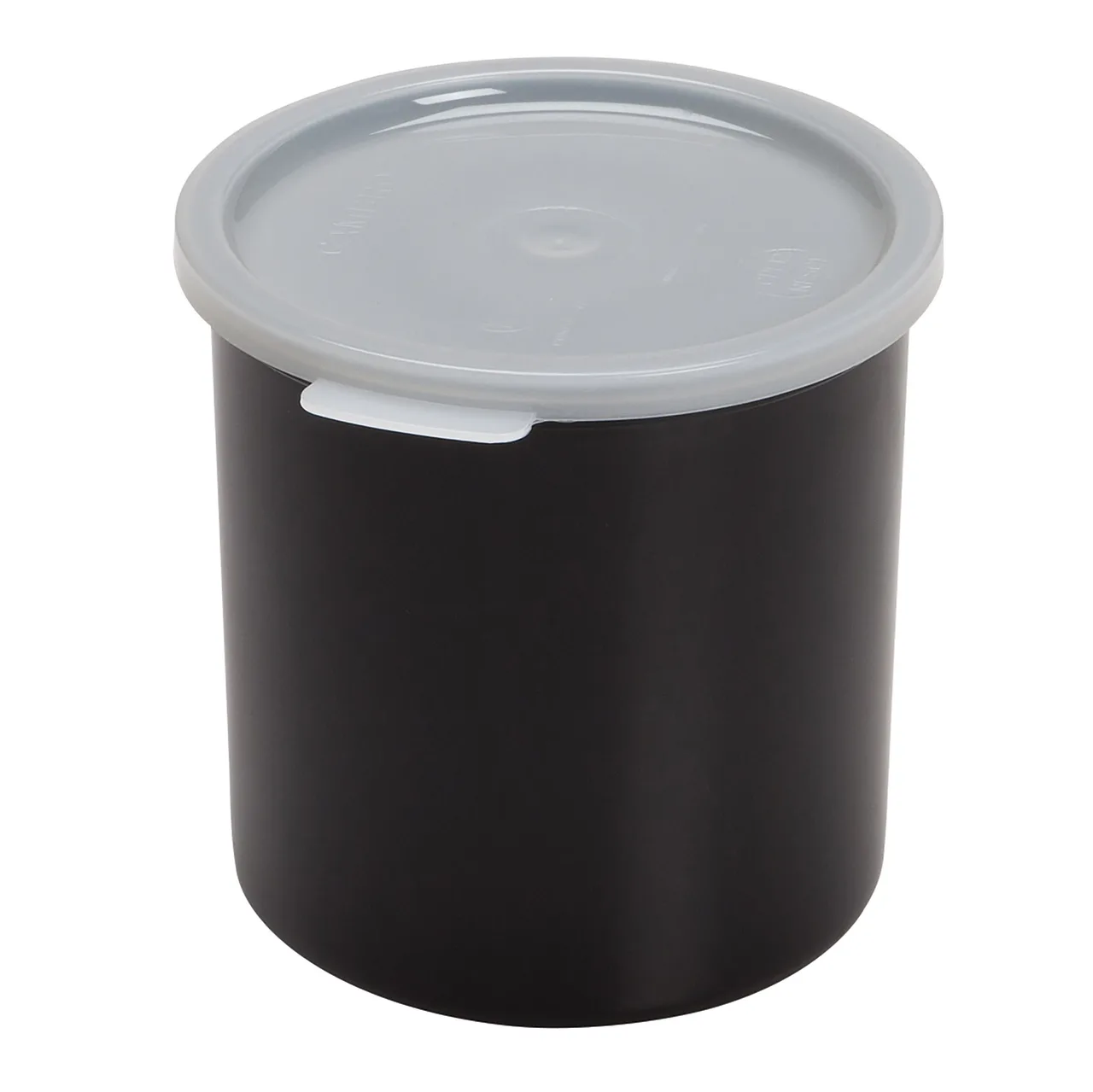 Cambro CP12110 1.2-Quart Salad Crock, 5-1/16" Dia x 5-3/16" H, Black Polypropylene, Lid, NSF