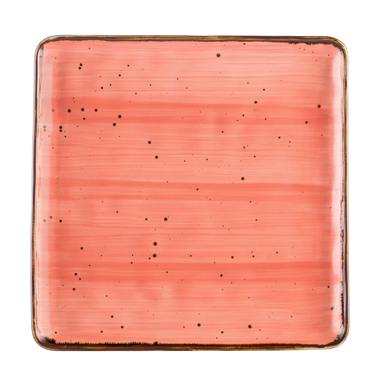 CAC China TUS-SQ16-CRL Tucson Plate - 10" x 10" x 1/2" Square Porcelain CoralDishwasher Safe - Dozen