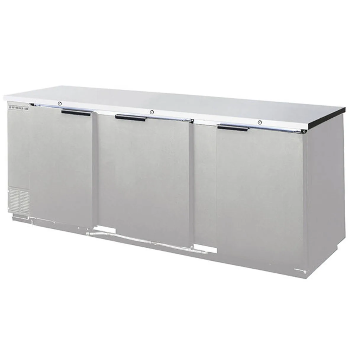 Beverage Air BB94HC-1-F-S 95" Three Section Back Bar Cooler with Solid Door, 37.82 cu. ft.
