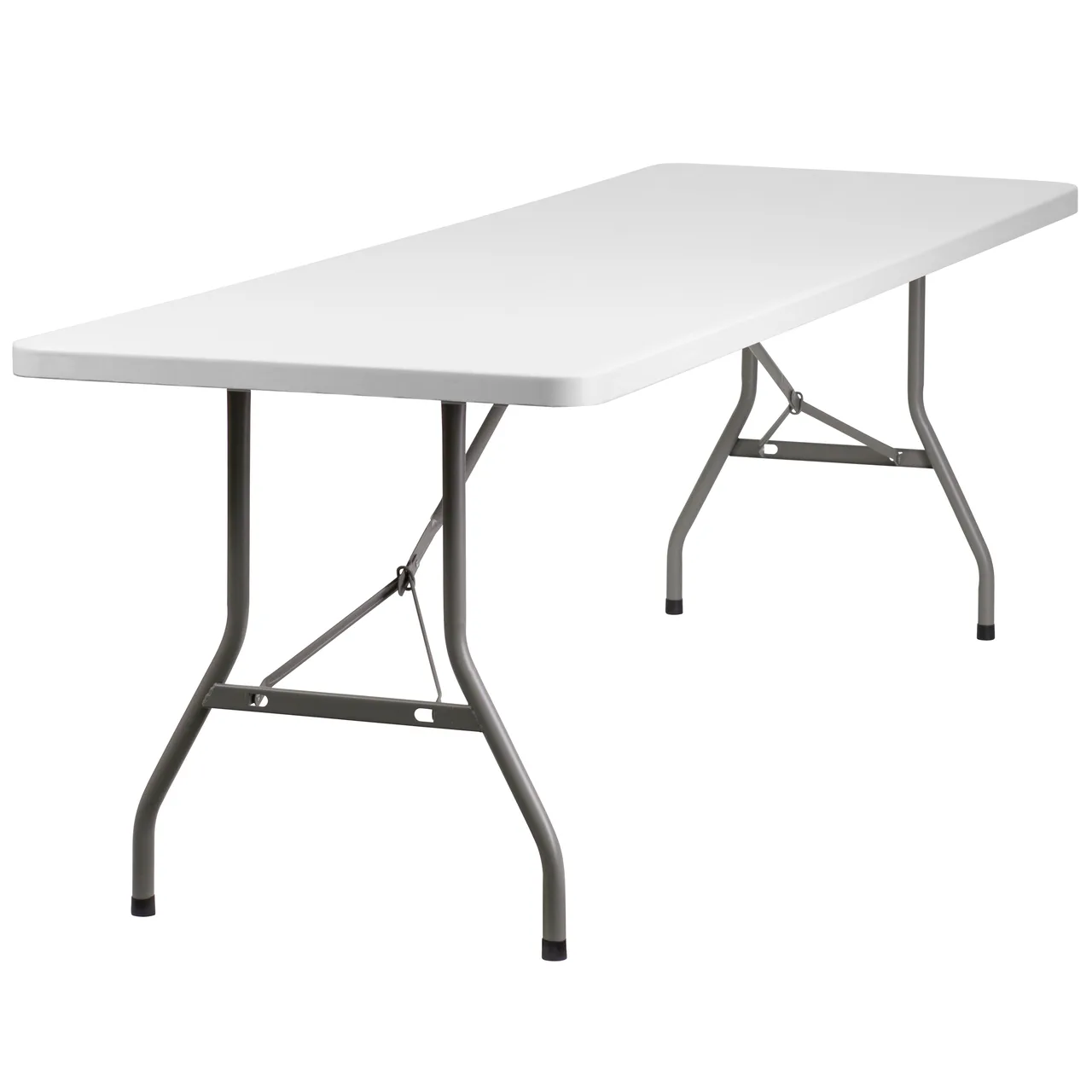 Flash Furniture RB-3096-GG Folding Table, 96"W x 30"D x 29"H, Granite White Plastic Top, Gray Metal Legs, 661 lbs, Rectangular, Indoor/Outdoor