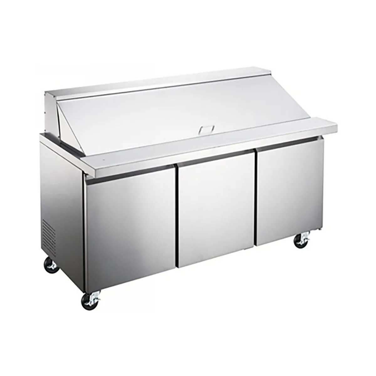 Hurakan HKN-SPMT71R3E 70" Mega Top Sandwich Prep Table, 3-Door, 19.5 cu. ft.