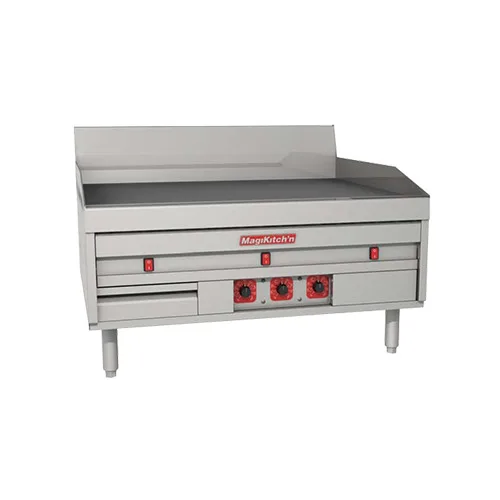 Magikitchn MKE-48-E 48" Countertop Electric Griddle with 47.75" x 24" Surface, Thermostatic Controls