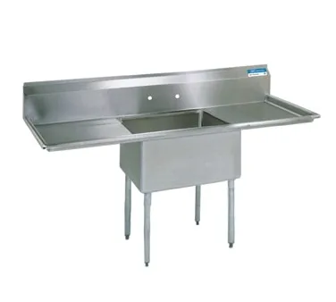BK Resources BKS-1-24-14-24T One Compartment Sink, 72"W X 29-13/16"D X 43-3/4"H