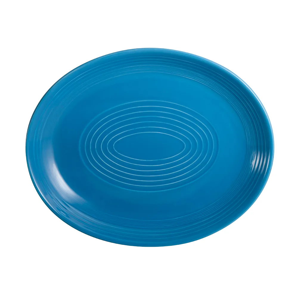 CACChina TG-13C-PCK Tango Platter, 11.5" L x 9.25" W x 1.5" H, Peacock Porcelain, Safe - Dozen
