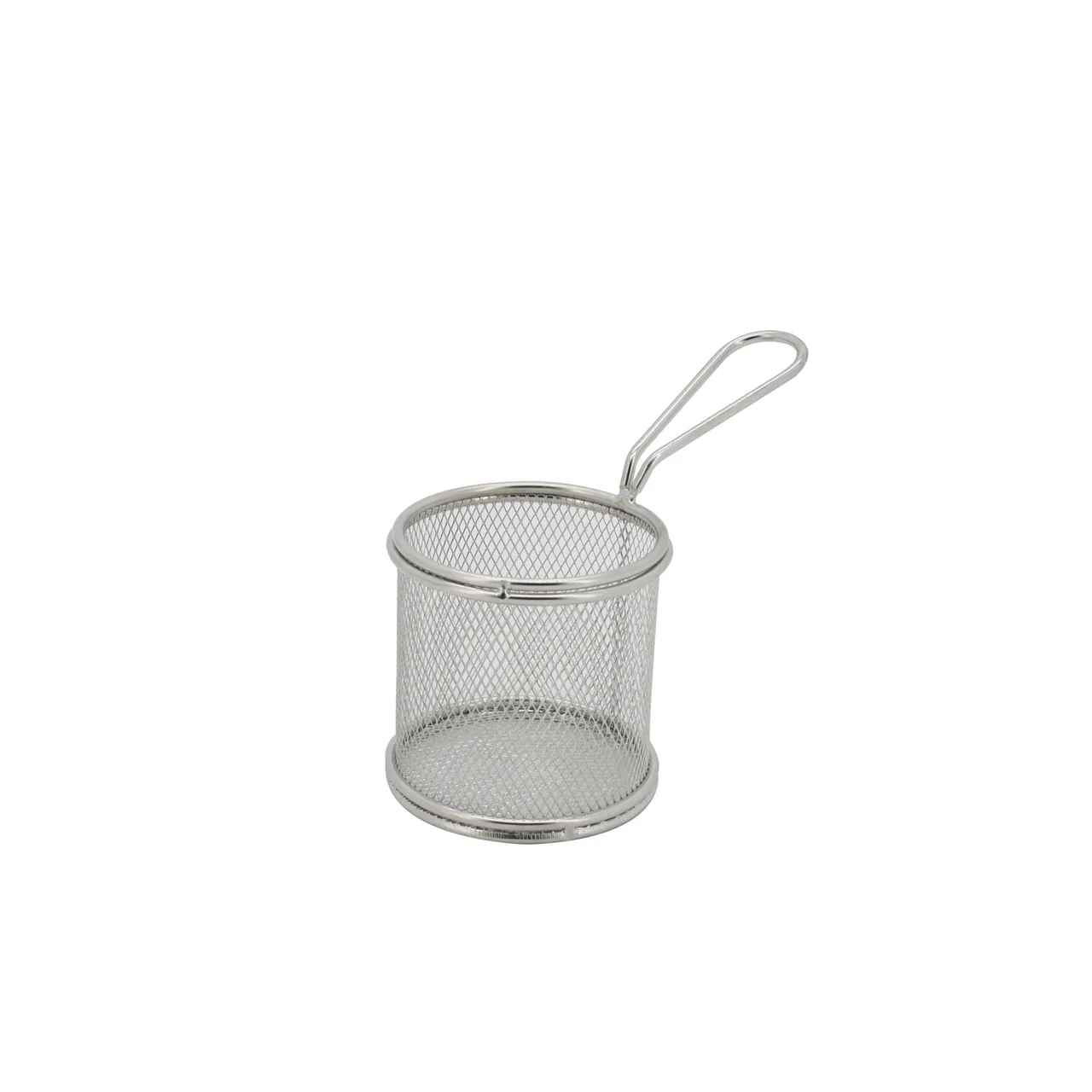 CAC China SMFB-1 Mini Serving Fry Basket, Round Stainless Steel, Smallwares Commercial Cookware