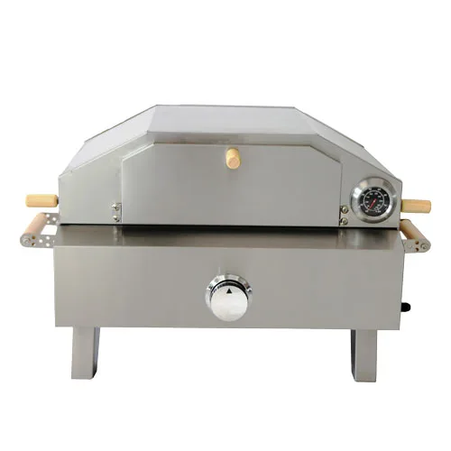 Omcan USA 49112 28" Single Deck Gas Countertop Pizza Oven w/ Foldable Legs, Propane Gas
