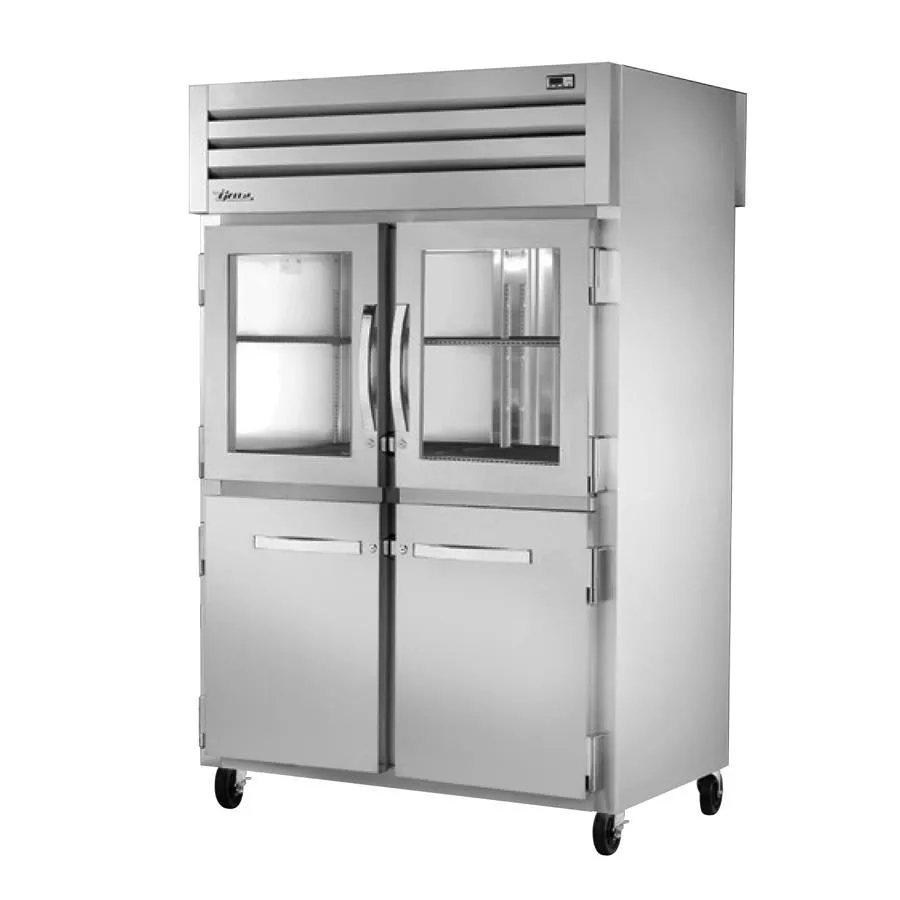 True STG2RPT-2HG/2HS-2S-HC Pass-Thru Half Front/Solid Rear Swing Doors Refrigerator